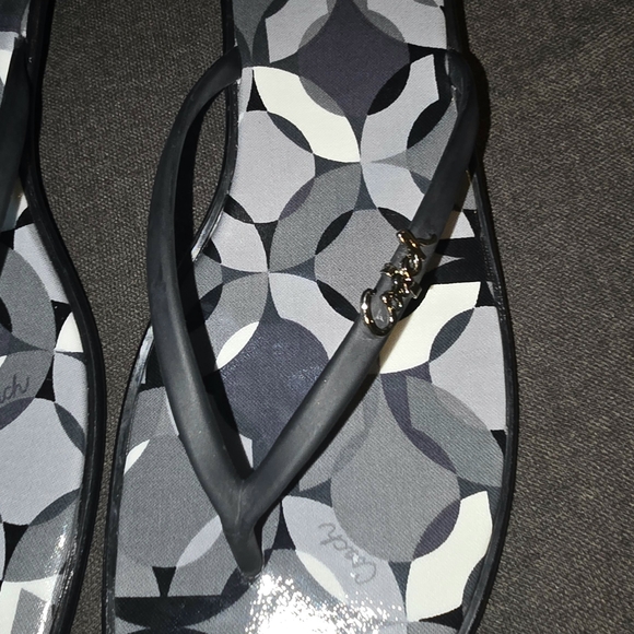 Coach Signature Wedge Flip Flop Jelly Sandals Size 10 - Picture 2 of 4